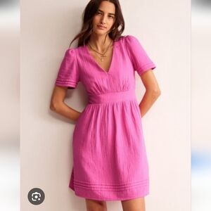 Elegant Pink V-Neck Dress